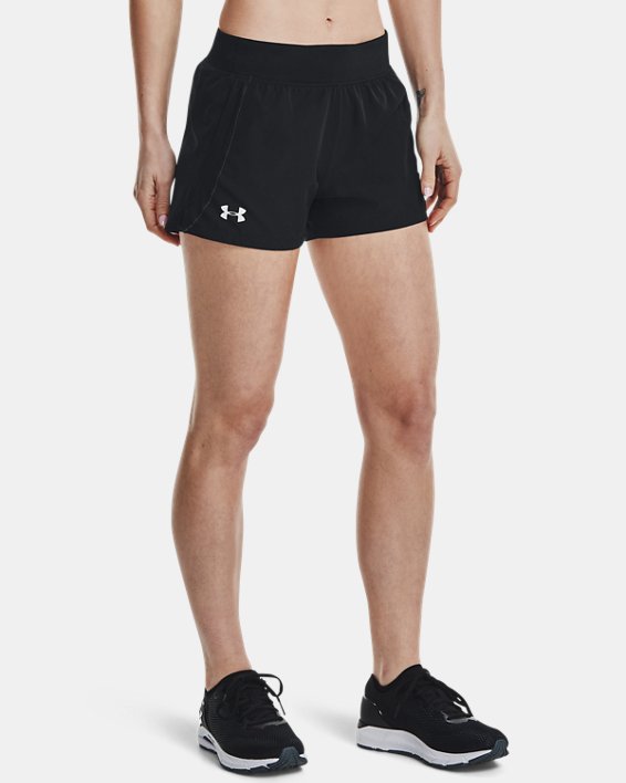 Women's UA Qualifier Speedpocket Shorts, Black, pdpMainDesktop image number 1